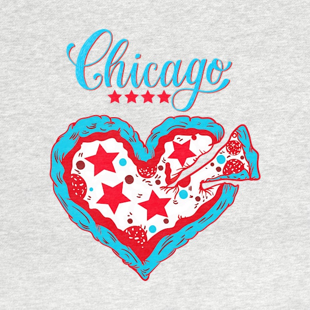 Deep Dish Chicago Flag as Pizza Gift by Ramadangonim